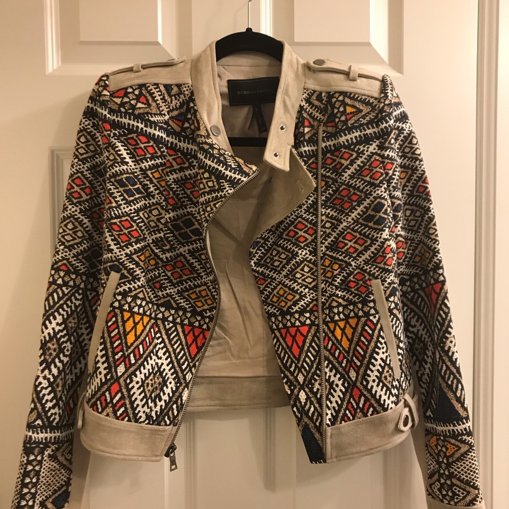 BCBG Ziggy Woven Moto Jacket